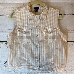 BACCINI CHECK/STRIPE TOP size Large